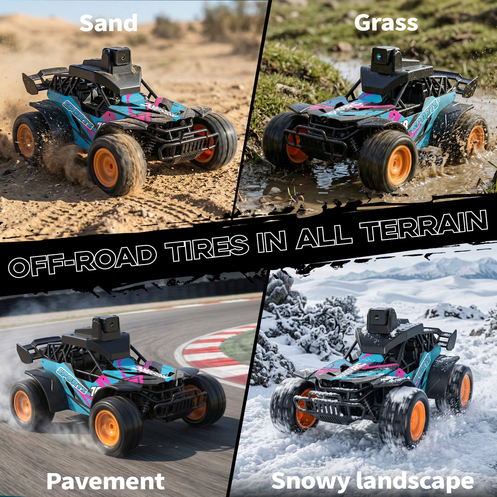 RC Truck with Camera, 2.4GHz Remote Control Car with 2.4" LCD Screen & 60° Adjustable Camera, Live Video, APP/Remote Control, 2 Speeds, Rechargeable Off-Road RC Vehicles, Gift for Adults and Kids