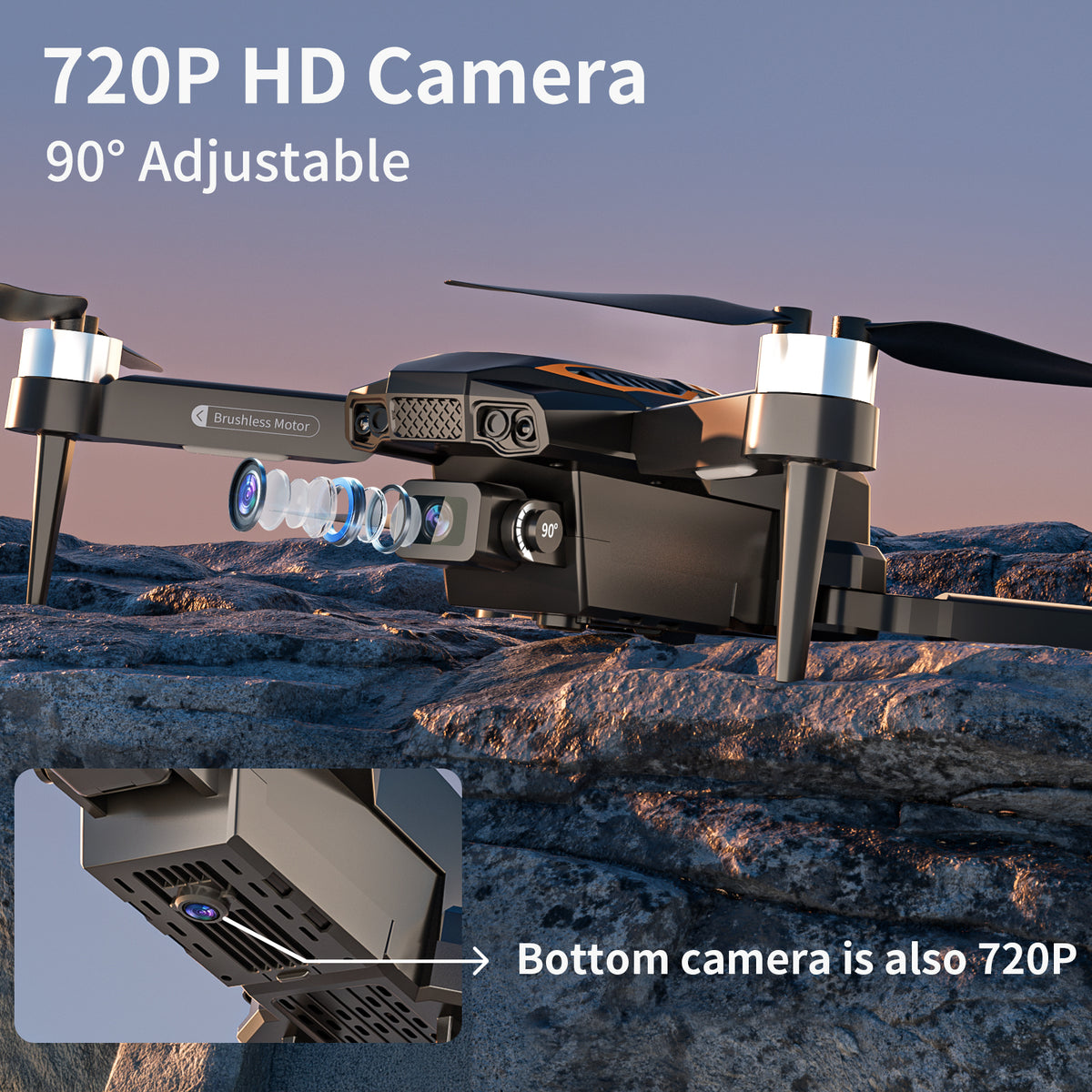 Dron Profesional GPS Drone Con 4K Cu00e1mara UHD SD Card Para