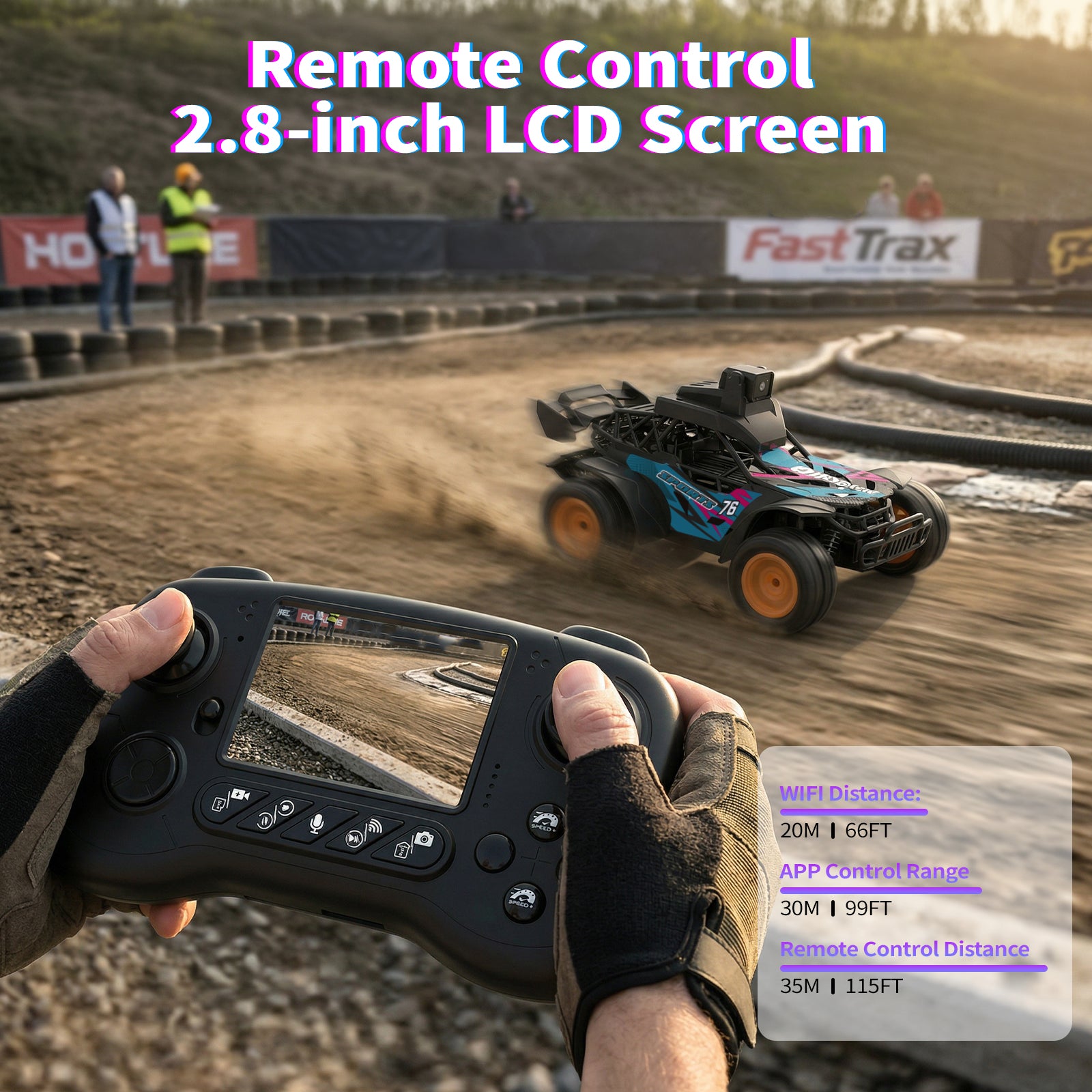 RC Truck with Camera, 2.4GHz Remote Control Car with 2.4" LCD Screen & 60° Adjustable Camera, Live Video, APP/Remote Control, 2 Speeds, Rechargeable Off-Road RC Vehicles, Gift for Adults and Kids