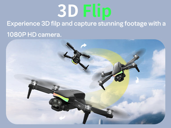F417Pro Drone with 1080P Camera Screen Remote Control,RGB LED Light FPV Drone Quadcopter,Headless Mode Altitude Hold Optical Flow Positioning,One Key Start/Land Foldable,3 Speed Modes