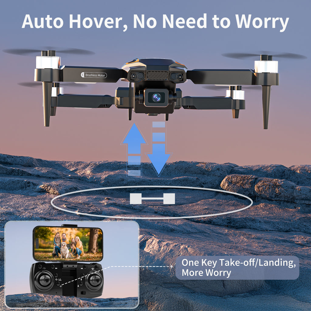 F198 Drone with Camera 720P HD 90°Adjustable Lens,RC Quadcopter with Dual Camera for Adults Beginners,Foldable FPV Drones WiFi APP,3D Flips,Auto Hold,Optical Flow Positioning,Waypoint Fly,Carry case