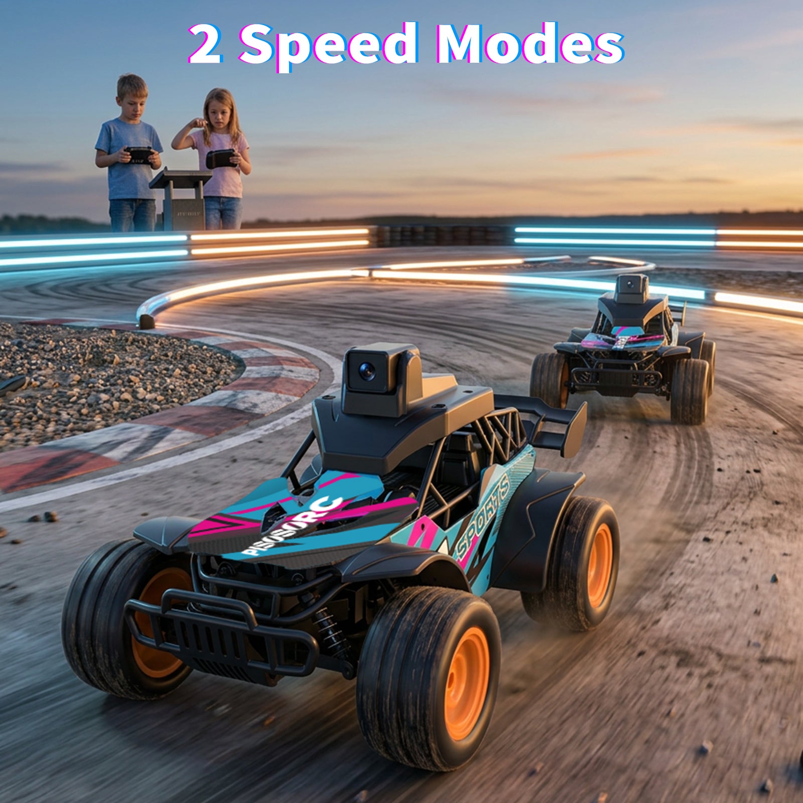 RC Truck with Camera, 2.4GHz Remote Control Car with 2.4" LCD Screen & 60° Adjustable Camera, Live Video, APP/Remote Control, 2 Speeds, Rechargeable Off-Road RC Vehicles, Gift for Adults and Kids