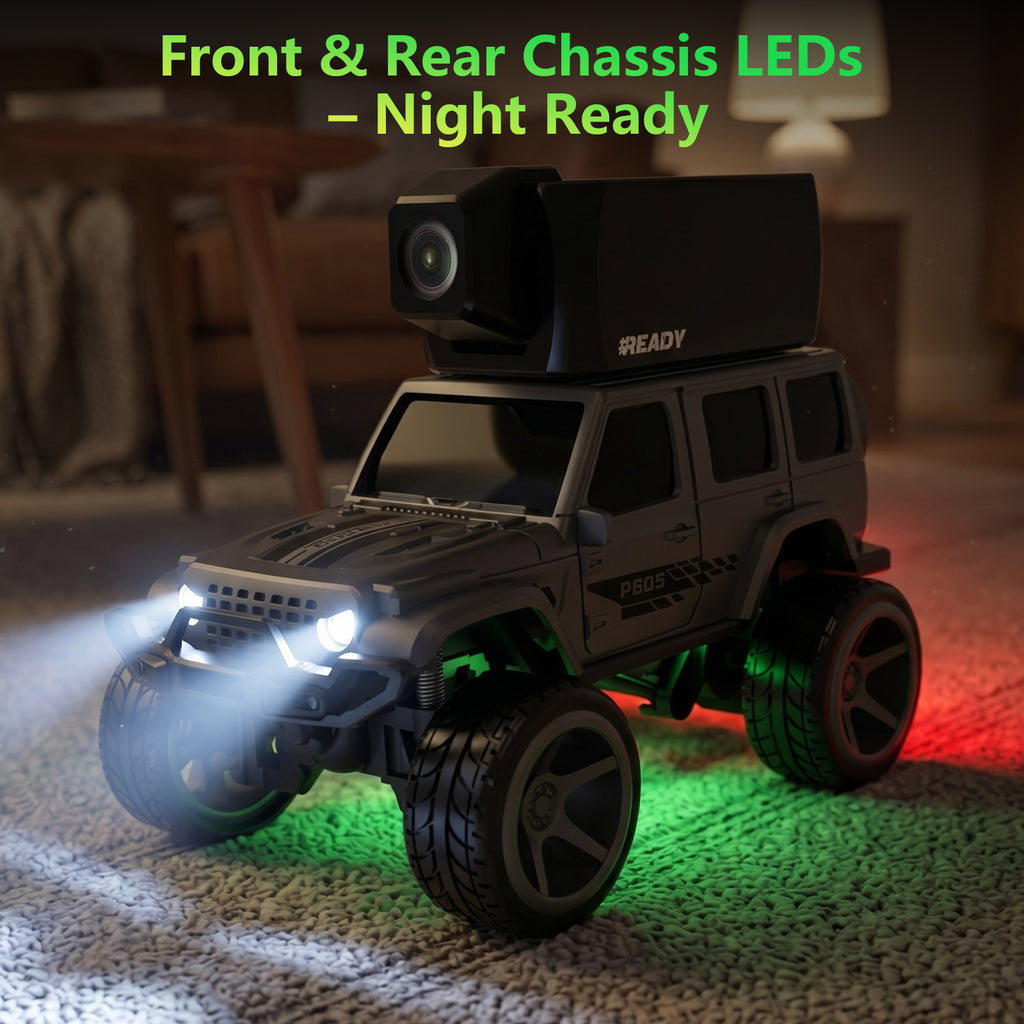 1:64 FPV RC Car Toys with Magnetic 45° Camera, Remote Control Truck with LCD Screen, Live Video, App, 2 Speed, 2.4GHz Indoor Toys for Boys Girls 6 12 Years Old