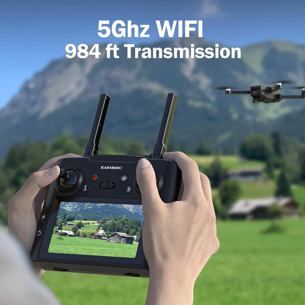 K600 GPS Drone with Camera, 4.5 Inch LCD Screen RC, SD Card with GPS Drone, Auto Return Follow Me, Modular battery, Handbag GPS Drone under 250g