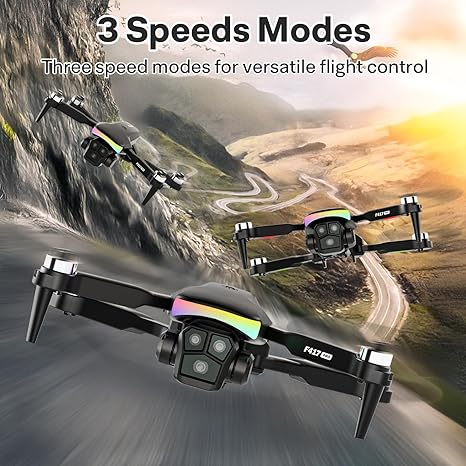 F417Pro Drone with 1080P Camera Screen Remote Control,RGB LED Light FPV Drone Quadcopter,Headless Mode Altitude Hold Optical Flow Positioning,One Key Start/Land Foldable,3 Speed Modes