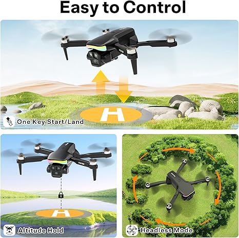 F417Pro Drone with 1080P Camera Screen Remote Control,RGB LED Light FPV Drone Quadcopter,Headless Mode Altitude Hold Optical Flow Positioning,One Key Start/Land Foldable,3 Speed Modes