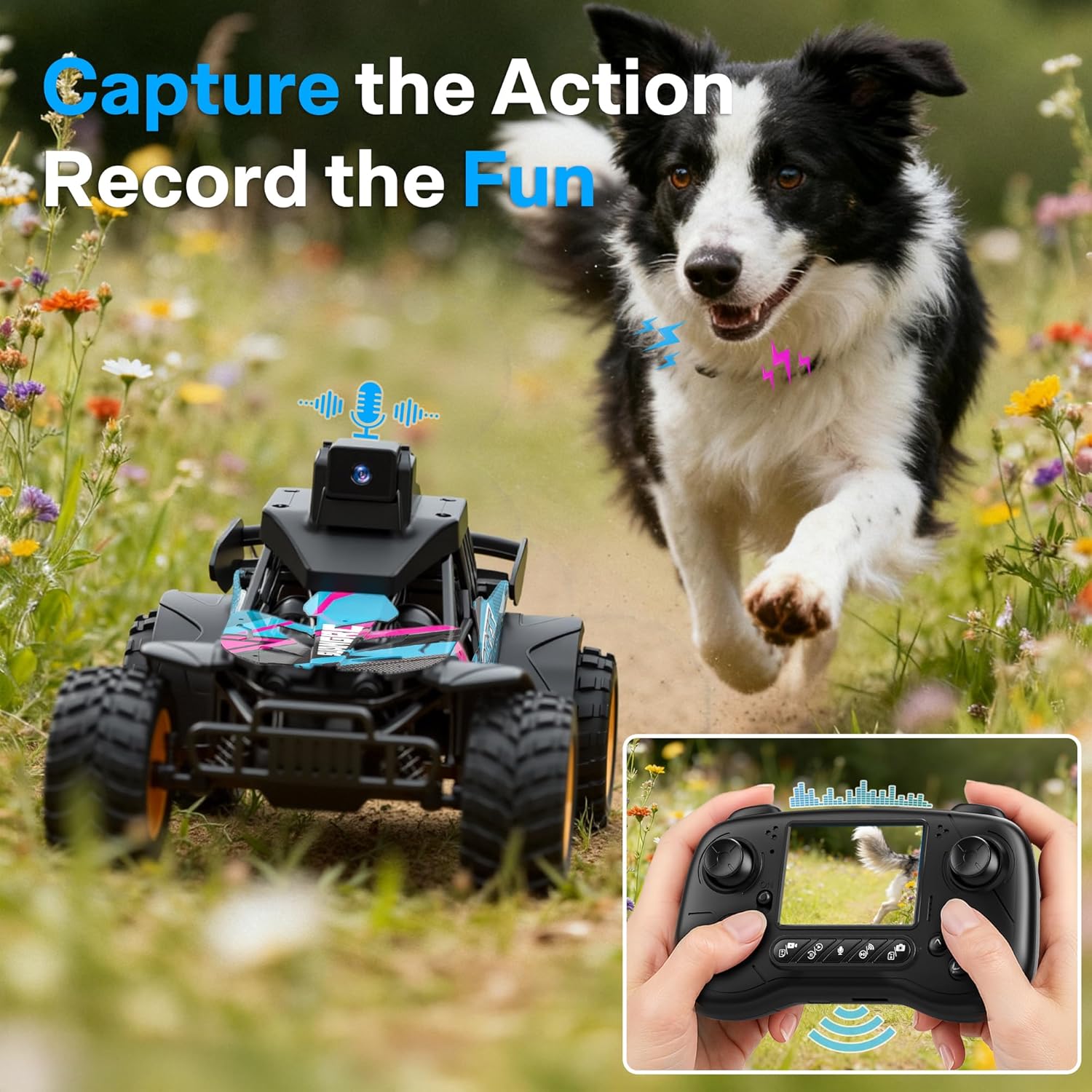 RC Truck with Camera, 2.4GHz FPV Remote Control Car with 2.4" LCD Screen, RC Car with 45° Adjustable Camera, 2 Speeds Modes, Alloy Body, Remote Control Off-Road Truck