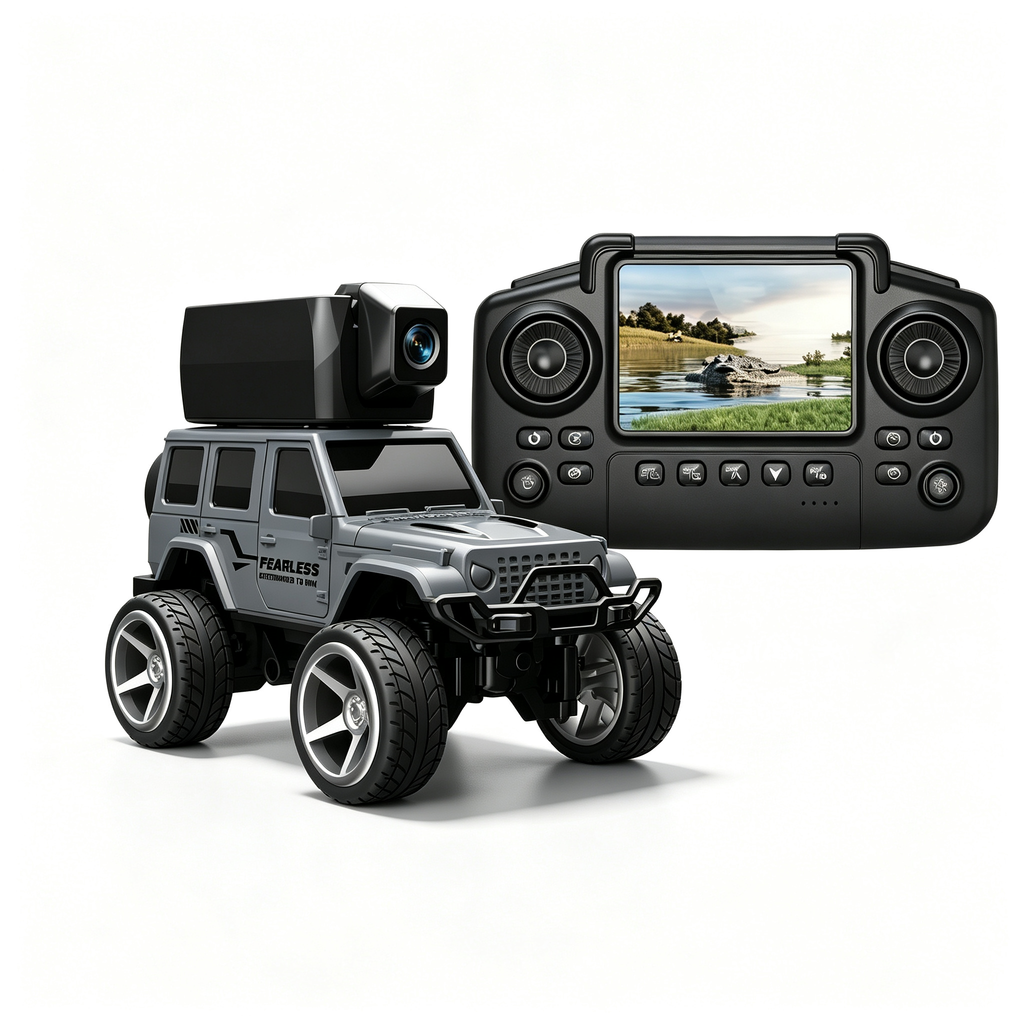 1:64 FPV RC Car Toys with Magnetic 45° Camera, Remote Control Truck with LCD Screen, Live Video, App, 2 Speed, 2.4GHz Indoor Toys for Boys Girls 6 12 Years Old