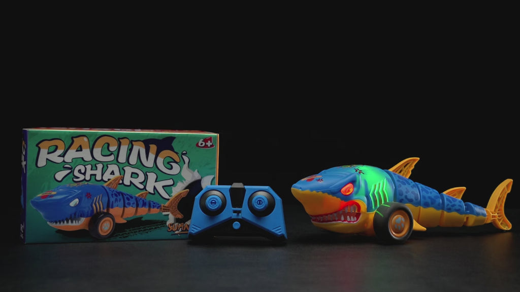 RC Shark Car Toy for Kids, 2.4Ghz Remote Control Shark with Swinging Tail, LED Lights, RC Car Toys for 3-6 Year Old Kids, Fun Gift Idea for Boys & Girls
